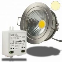 LED Einbaustrahler COB mit Reflektor, 5W, nickel geb., warmweiß